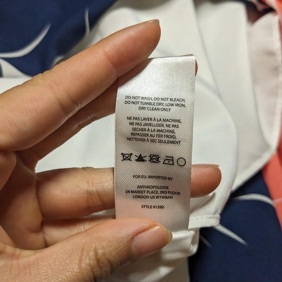 NEW Hutch Anthropologie White Blue Orange Peachy High Low Dress Midi Medium - Picture 7 of 8